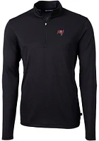 Cutter and Buck Tampa Bay Buccaneers Mens Virtue Eco Pique Long Sleeve Qtr Zip Pullover