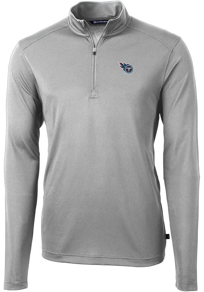 Cutter and Buck Tennessee Titans Mens Virtue Eco Pique Long Sleeve Qtr Zip Pullover