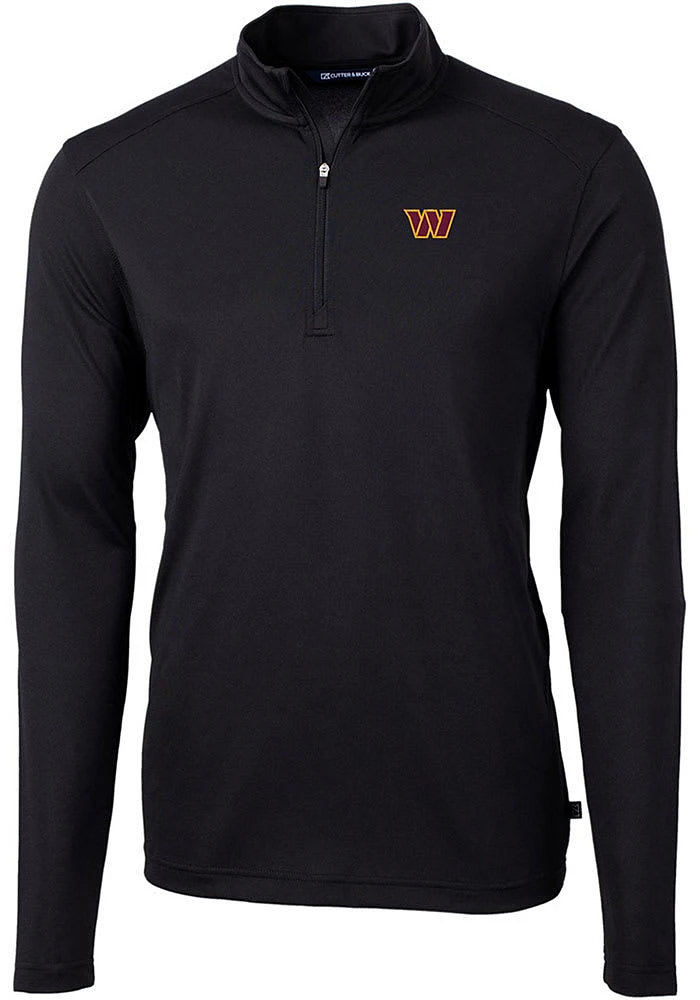 Cutter and Buck Washington Commanders Mens Virtue Eco Pique Long Sleeve Qtr Zip Pullover