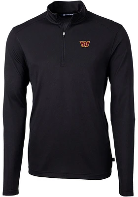 Cutter and Buck Washington Commanders Mens Virtue Eco Pique Long Sleeve Qtr Zip Pullover