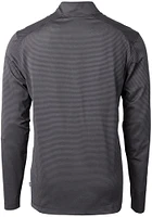 Cutter and Buck Baltimore Ravens Mens Black Virtue Eco Pique Micro Stripe Long Sleeve Qtr Zip Pull..