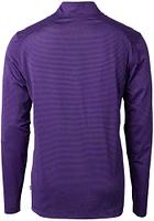 Cutter and Buck Baltimore Ravens Mens Purple Virtue Eco Pique Micro Stripe Long Sleeve Qtr Zip Pul..