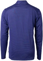 Cutter and Buck Buffalo Bills Mens Blue Virtue Eco Pique Micro Stripe Long Sleeve Qtr Zip Pullover