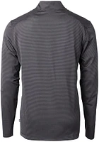 Cutter and Buck Cincinnati Bengals Mens Black Virtue Eco Pique Micro Stripe Long Sleeve 1/4 Zip ..