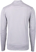 Cutter and Buck Cincinnati Bengals Mens Grey Virtue Eco Pique Micro Stripe Long Sleeve 1/4 Zip P..