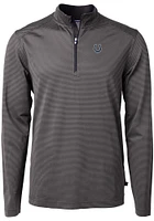 Cutter and Buck Indianapolis Colts Mens Black Virtue Eco Pique Micro Stripe Long Sleeve Qtr Zip Pu..