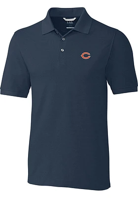 Cutter and Buck Chicago Bears Mens Navy Blue Advantage Short Sleeve Polo
