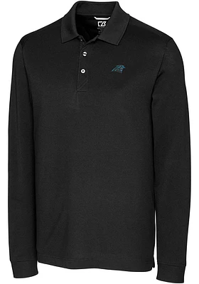 Cutter and Buck Carolina Panthers Mens Advantage Long Sleeve Polo Shirt