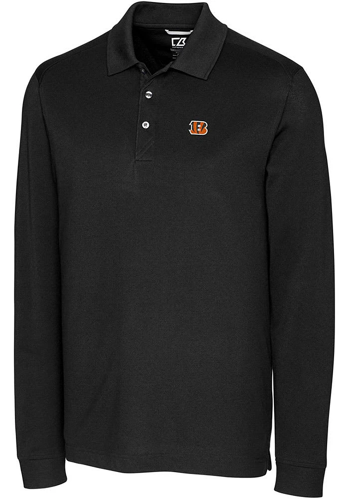 Cutter and Buck Cincinnati Bengals Mens Advantage Long Sleeve Polo Shirt