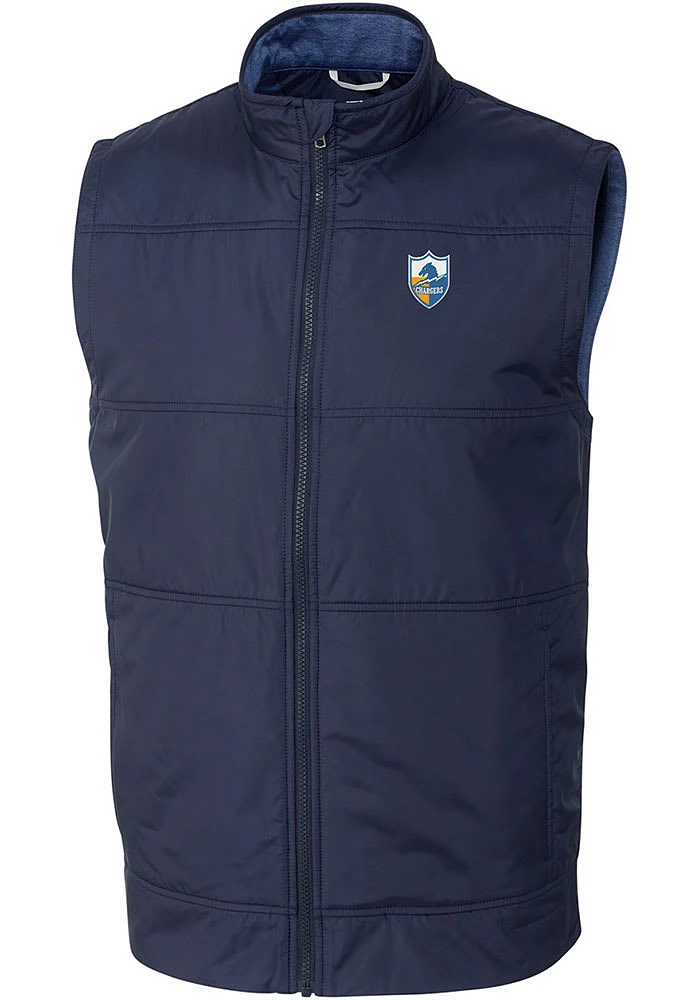 Cutter and Buck Los Angeles Chargers Big Tall Navy Blue Historic Stealth Mens Vest