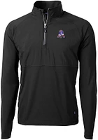 Cutter and Buck New England Patriots Mens Black Historic Adapt Eco Hybrid Long Sleeve Qtr Zip Pull..