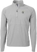 Cutter and Buck New Orleans Saints Mens Grey Historic Adapt Eco Hybrid Long Sleeve Qtr Zip Pullove..