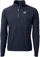 Cutter and Buck New York Giants Mens Navy Blue Historic Adapt Eco Hybrid Long Sleeve Qtr Zip Pullo..