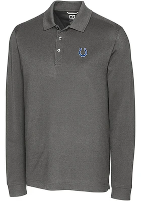 Cutter and Buck Indianapolis Colts Mens Grey Advantage Long Sleeve Polo Shirt