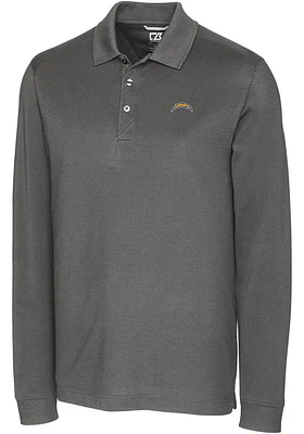 Cutter and Buck Los Angeles Chargers Mens Advantage Long Sleeve Polo Shirt