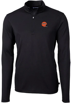 Cutter and Buck Cincinnati Bengals Mens Historic Virtue Eco Pique Long Sleeve 1/4 Zip Pull