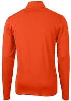 Cutter and Buck Cincinnati Bengals Mens Orange Historic Virtue Eco Pique Long Sleeve Qtr Zip Pullo..