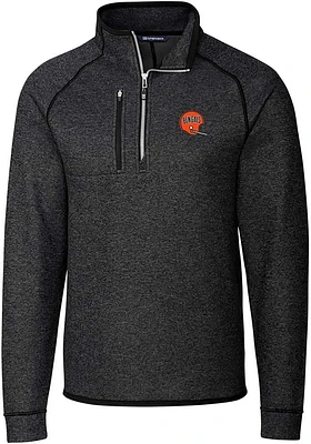 Cutter and Buck Cincinnati Bengals Mens Charcoal Historic Mainsail Long Sleeve 1/4 Zip Pullover