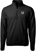 Cutter and Buck Las Vegas Raiders Mens Black Historic Cascade Sherpa Long Sleeve Qtr Zip Pullover