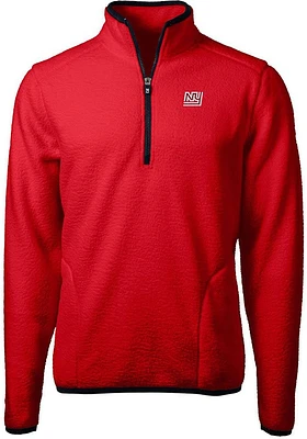 Cutter and Buck New York Giants Mens Historic Cascade Sherpa Long Sleeve Qtr Zip Pullover