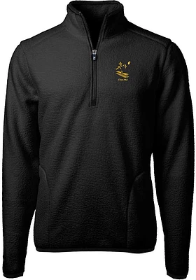Cutter and Buck Pittsburgh Steelers Mens Black Historic Cascade Sherpa Long Sleeve Qtr Zip Pullove..