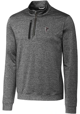 Cutter and Buck Atlanta Falcons Mens Charcoal Stealth Long Sleeve Qtr Zip Pullover