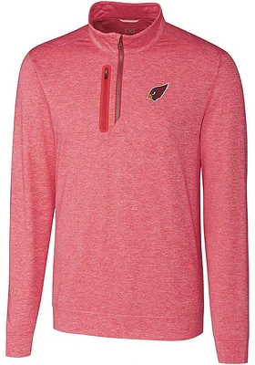 Cutter and Buck Arizona Cardinals Mens Stealth Long Sleeve Qtr Zip Pullover