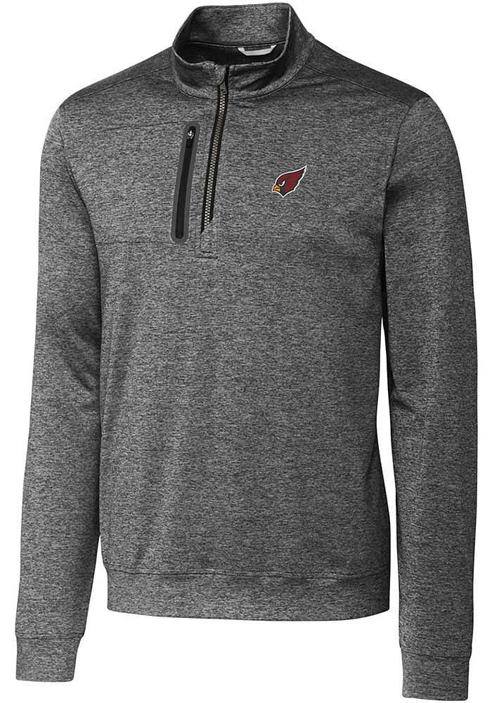 Cutter and Buck Arizona Cardinals Mens Charcoal Stealth Long Sleeve Qtr Zip Pullover