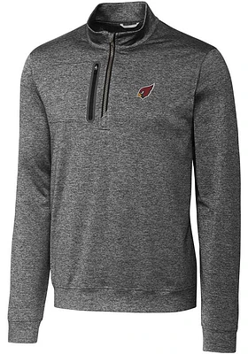 Cutter and Buck Arizona Cardinals Mens Charcoal Stealth Long Sleeve Qtr Zip Pullover