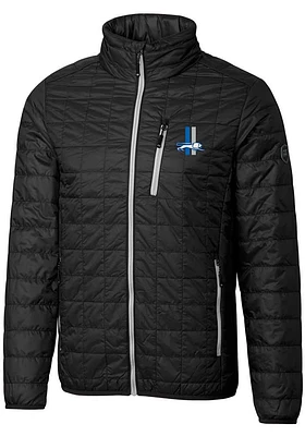 Cutter and Buck Detroit Lions Mens Black Historic Rainier PrimaLoft Filled Jacket
