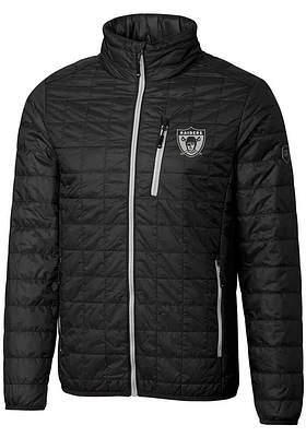 Cutter and Buck Las Vegas Raiders Mens Black Historic Rainier PrimaLoft Filled Jacket
