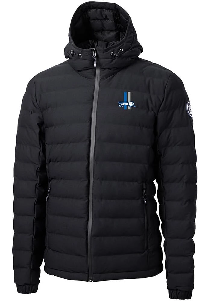 Cutter and Buck Detroit Lions Mens Black Historic Mission Ridge Repreve Filled Jacket