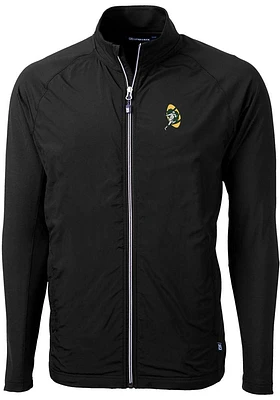 Cutter and Buck Green Bay Packers Mens Black Historic Adapt Eco Light Weight Jacket