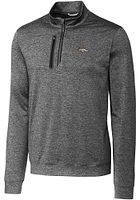 Cutter and Buck Denver Broncos Mens Charcoal Stealth Long Sleeve Qtr Zip Pullover