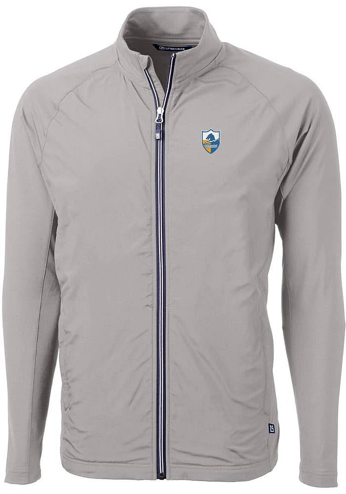 Cutter and Buck Los Angeles Chargers Mens Grey Historic Adapt Eco Light Weight Jacket