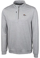 Cutter and Buck Denver Broncos Mens Grey Stealth Long Sleeve Qtr Zip Pullover