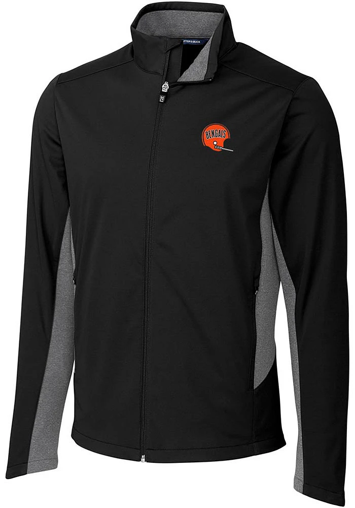 Cutter and Buck Cincinnati Bengals Mens Black Historic Navigate Light Weight Jacket