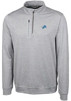 Cutter and Buck Detroit Lions Mens Grey Stealth Version Long Sleeve Qtr Zip Pullover