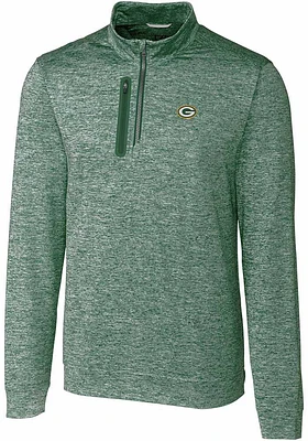 Cutter and Buck Green Bay Packers Mens Stealth Long Sleeve Qtr Zip Pullover