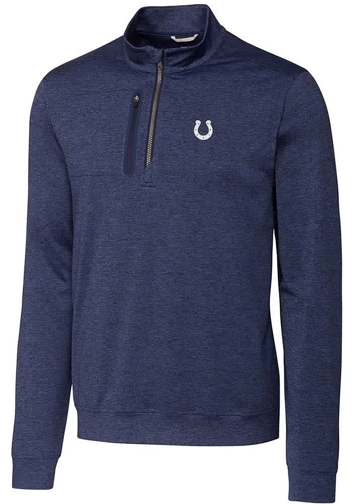 Cutter and Buck Indianapolis Colts Mens Navy Blue Stealth Long Sleeve Qtr Zip Pullover