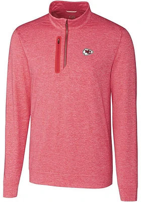 Cutter and Buck Kansas City Chiefs Mens Stealth Long Sleeve Qtr Zip Pullover