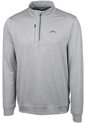 Cutter and Buck Los Angeles Chargers Mens Stealth Long Sleeve Qtr Zip Pullover