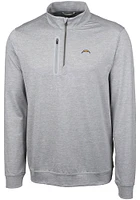 Cutter and Buck Los Angeles Chargers Mens Stealth Long Sleeve Qtr Zip Pullover