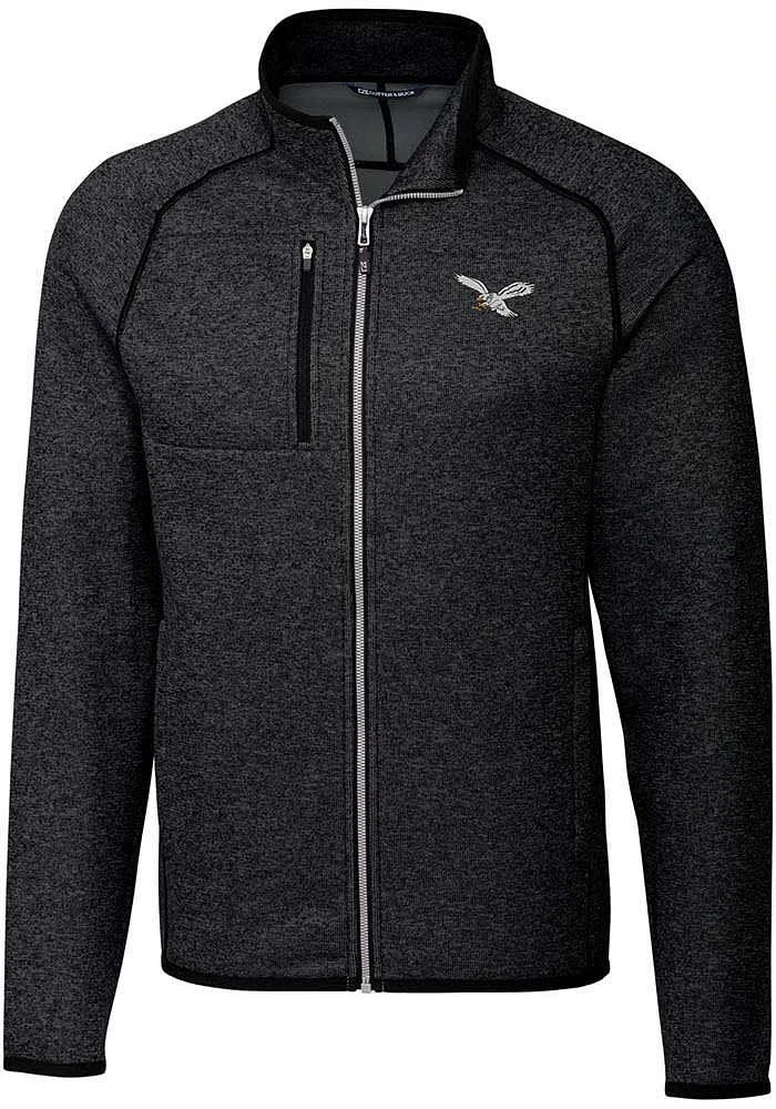 Cutter and Buck Philadelphia Eagles Mens Charcoal Historic Mainsail Medium Weight Jacket