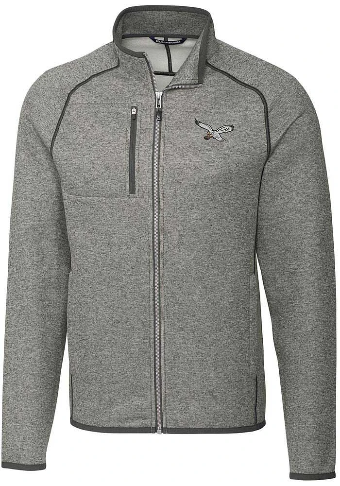Cutter and Buck Philadelphia Eagles Mens Grey Historic Mainsail Medium Weight Jacket