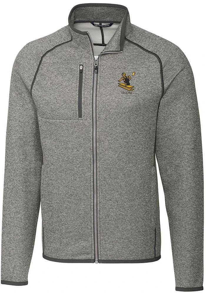 Cutter and Buck Pittsburgh Steelers Mens Grey Historic Mainsail Medium Weight Jacket