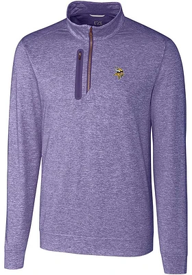 Cutter and Buck Minnesota Vikings Mens Stealth Long Sleeve Qtr Zip Pullover