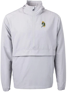 Cutter and Buck Green Bay Packers Mens Grey Historic Charter Eco Pullover Jackets