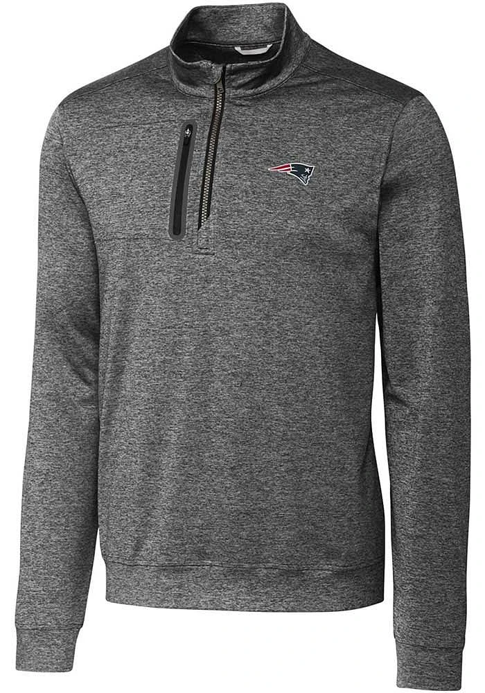 Cutter and Buck New England Patriots Mens Charcoal Stealth Long Sleeve Qtr Zip Pullover
