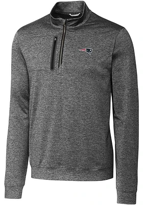 Cutter and Buck New England Patriots Mens Charcoal Stealth Long Sleeve Qtr Zip Pullover
